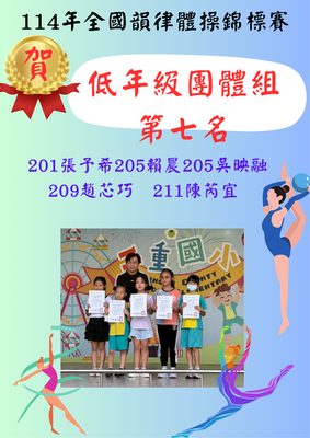賀114年全國韻律體操錦標賽榮獲佳績圖片