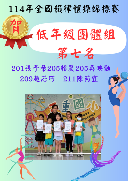 賀114年全國韻律體操錦標賽榮獲佳績圖片